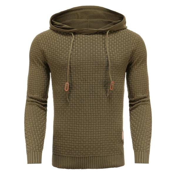 Men's Hoodie with Textured Pattern and Hood 