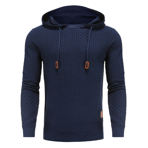 Men's Hoodie with Textured Pattern and Hood 