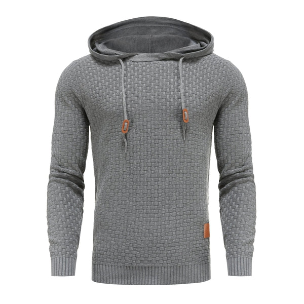 Men's Hoodie with Textured Pattern and Hood 