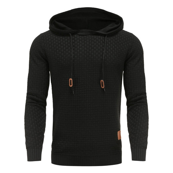 Men's Hoodie with Textured Pattern and Hood 