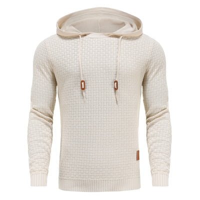 Men's Hoodie with Textured Pattern and Hood 
