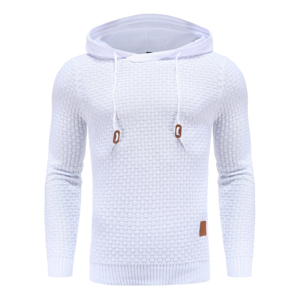 Men's Hoodie with Textured Pattern and Hood 