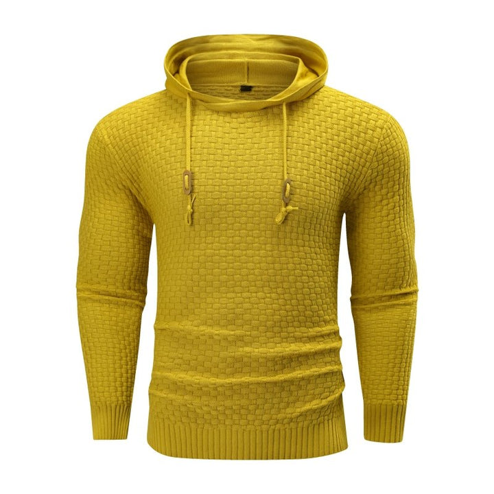 Men's Hoodie with Textured Pattern and Hood 