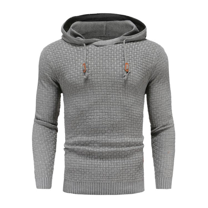 Men's Hoodie with Textured Pattern and Hood 