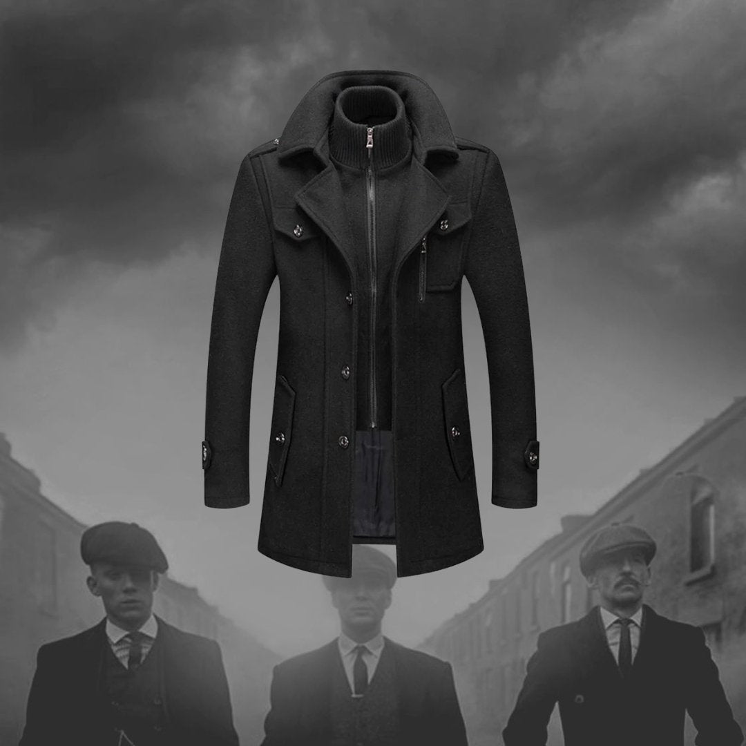 Men's Double Coat with Classic Design 