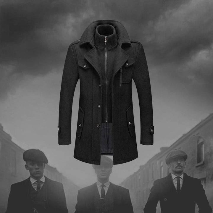 Men's Double Coat with Classic Design 