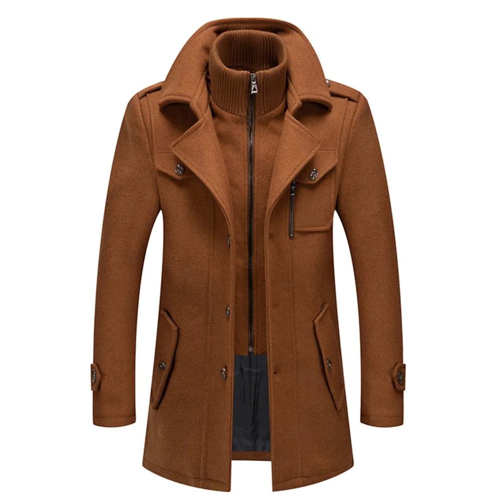 Men's Double Coat with Classic Design 