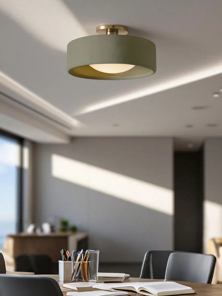 Porcelain ceiling light – Modern flush mount lamp with metal base