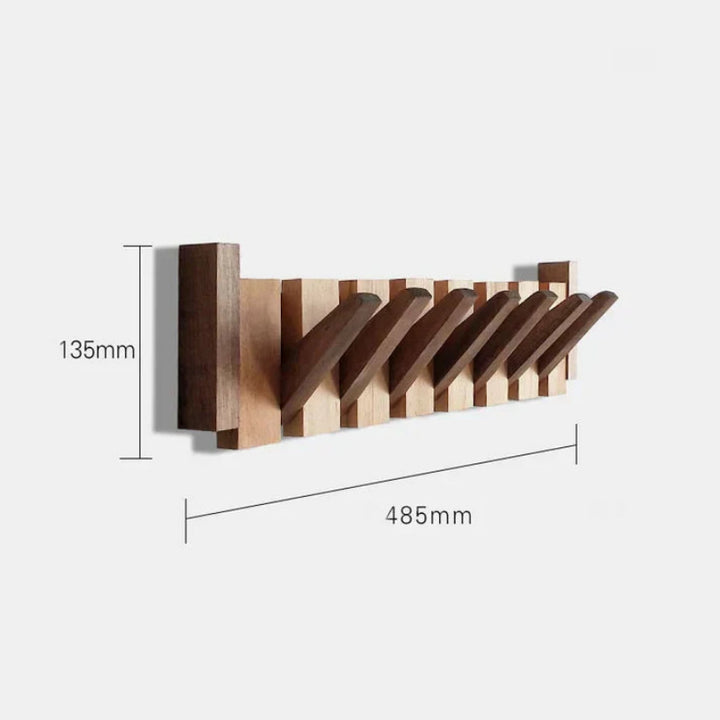 Wooden wall hook - Stylish piano-style coat hook for hallway, office and bedroom