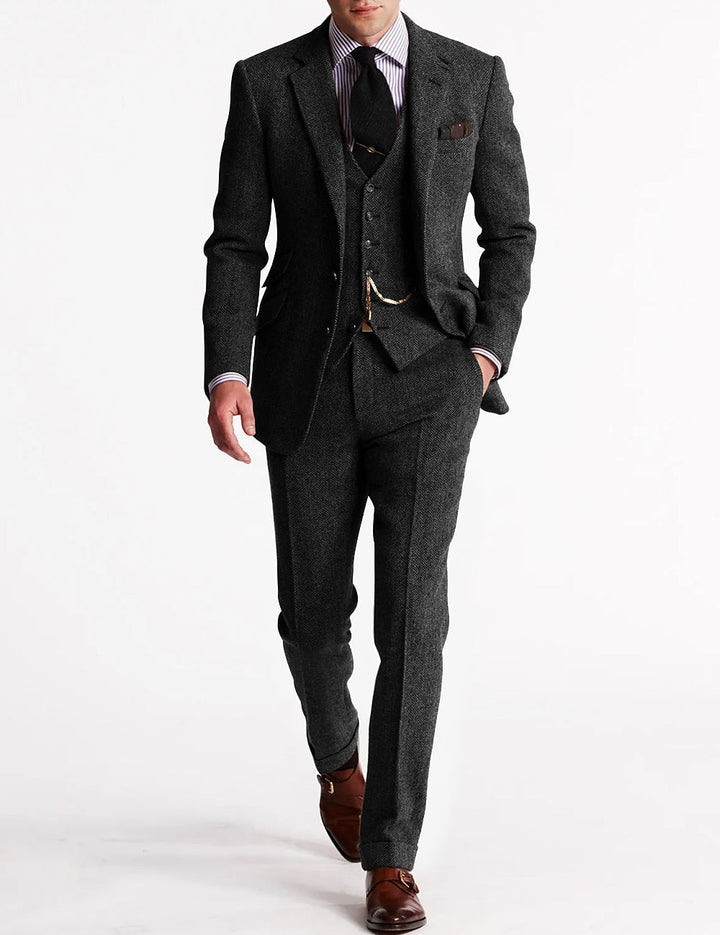 Men's Three-Piece Suit in Vintage Retro Style 