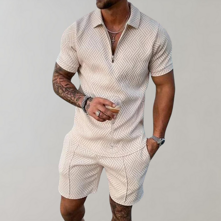 Men's Summer Set with Polo Shirt and Shorts 