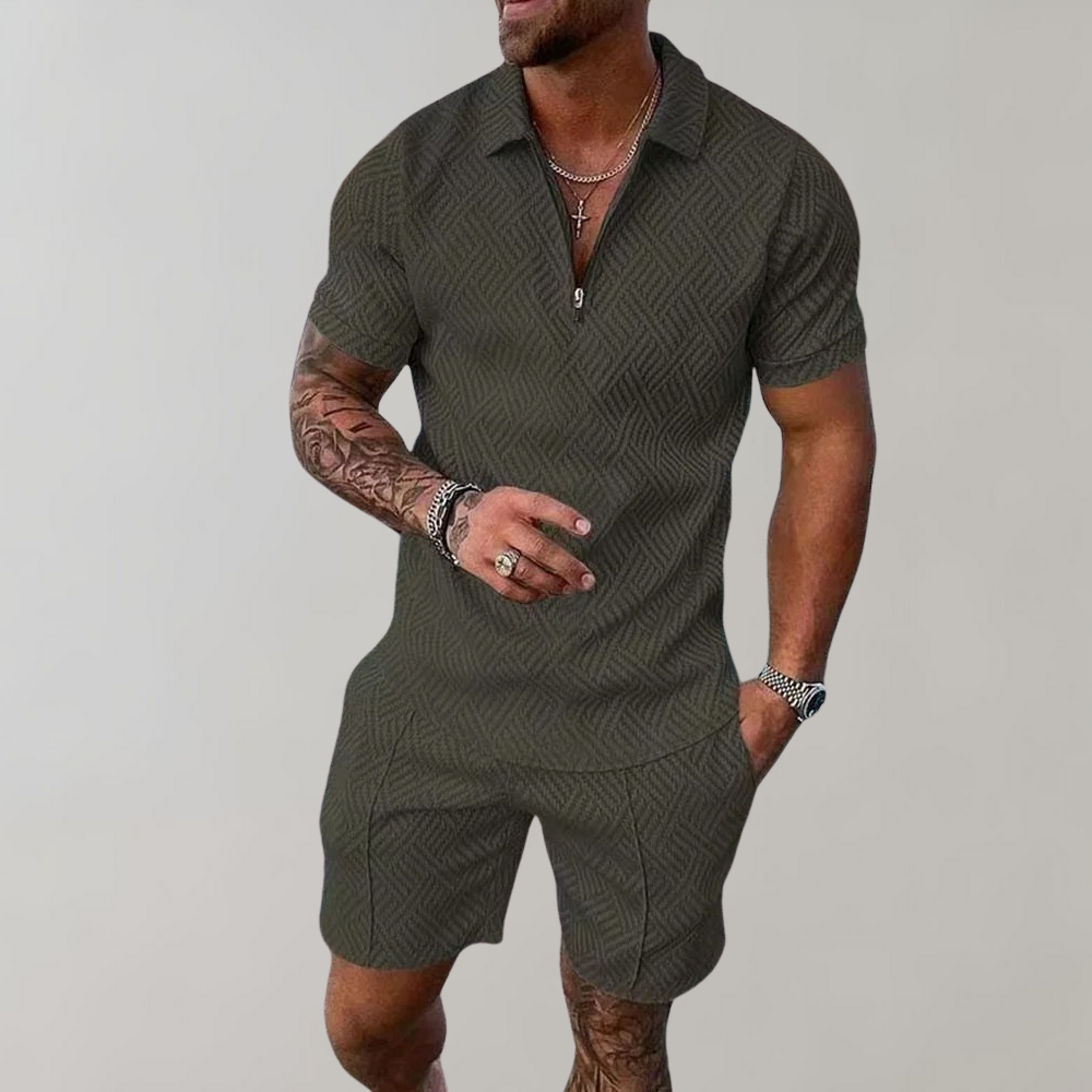 Men's Summer Set with Polo Shirt and Shorts 