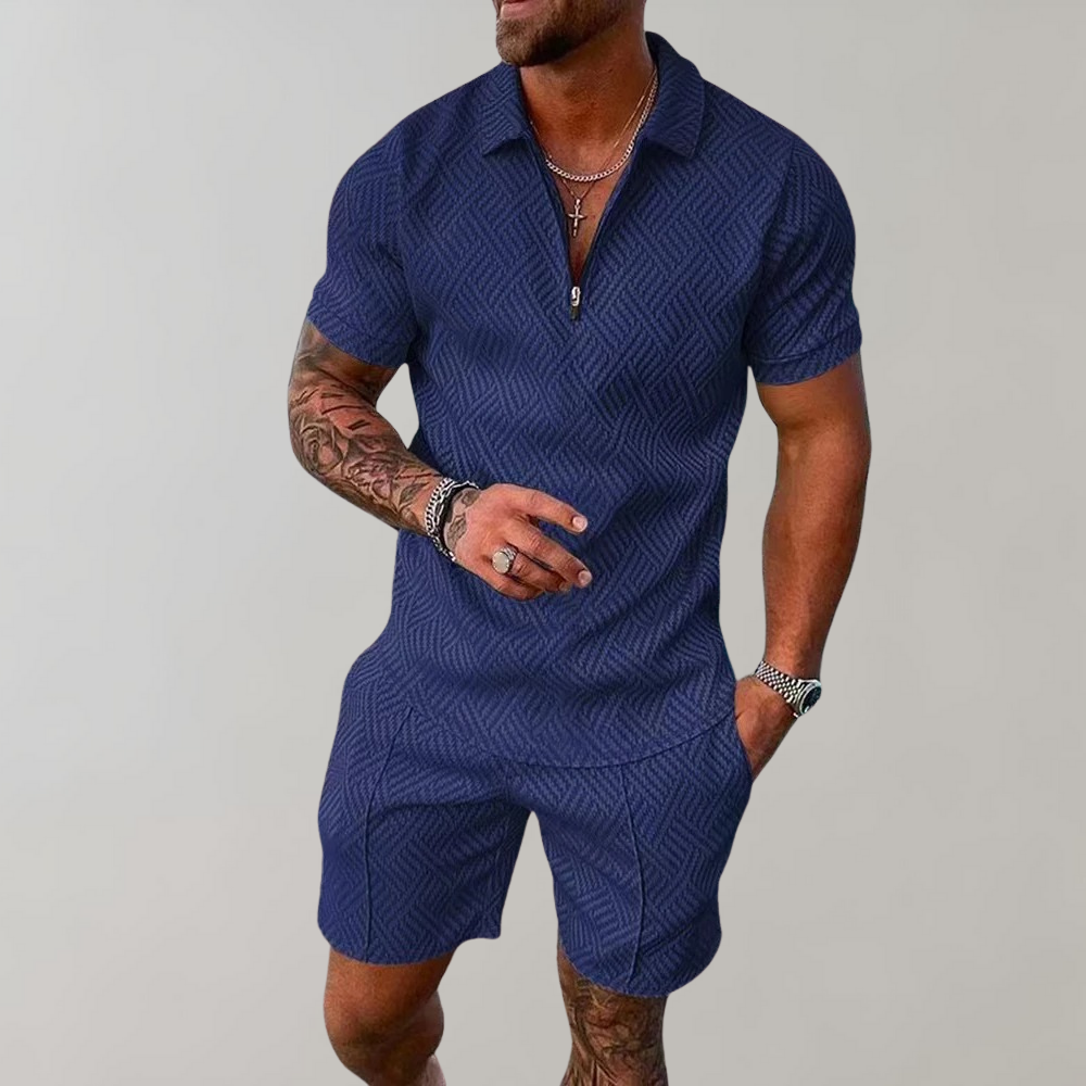 Men's Summer Set with Polo Shirt and Shorts 