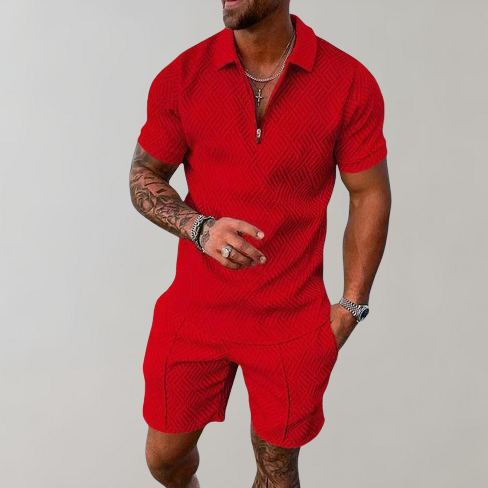 Men's Summer Set with Polo Shirt and Shorts 