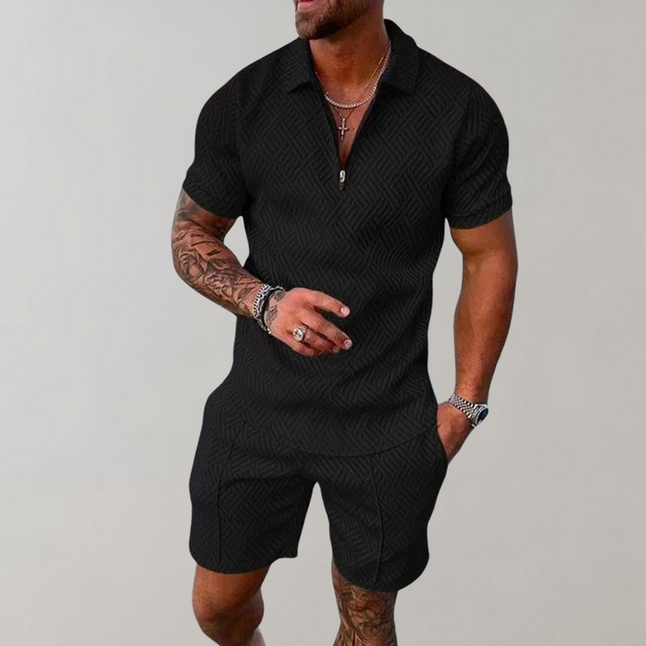 Men's Summer Set with Polo Shirt and Shorts 