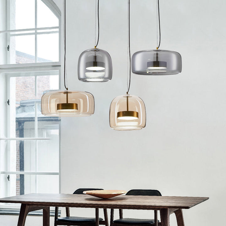 Modern glass pendant light – clear, timeless &amp; ideal for dining areas