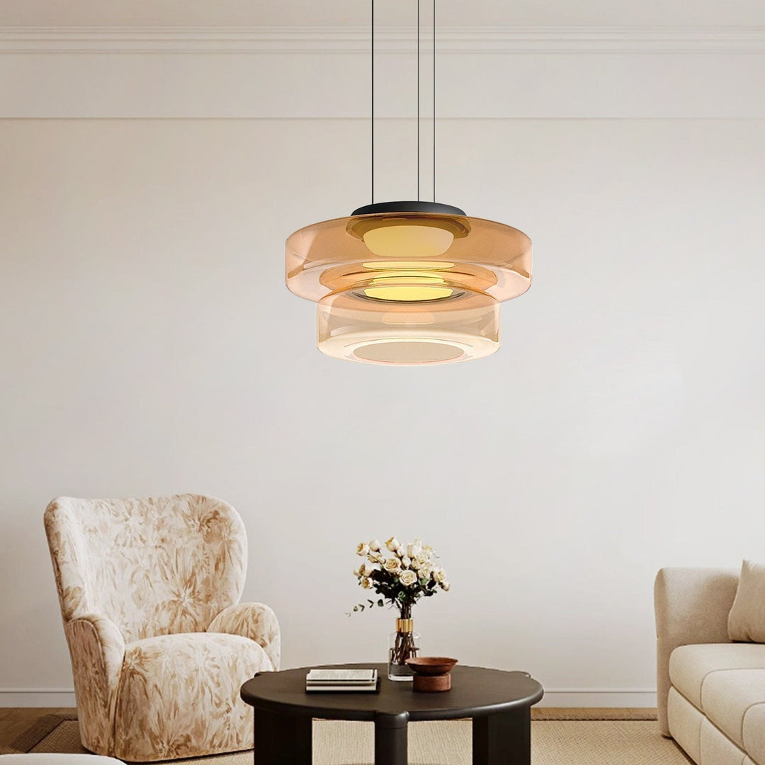 Glass pendant light in Bauhaus style – dimmable, modern &amp; colorful