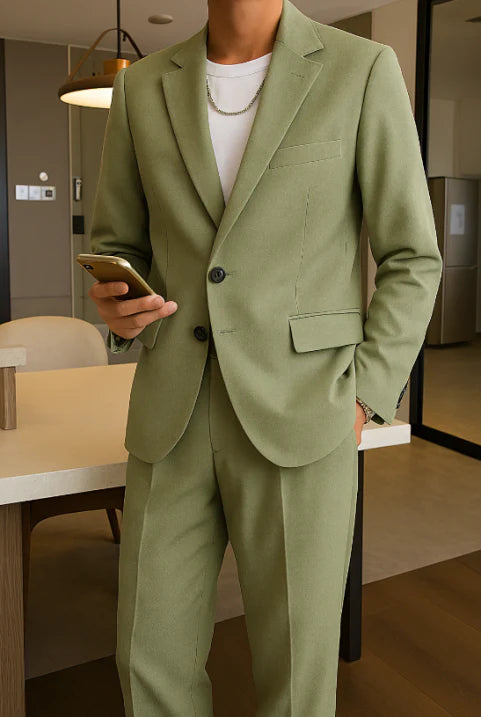 Men's Two-Piece Suit with Classic Silhouette 