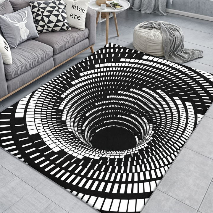 Geometric illusion mat with 3D effect – non-slip and decorative