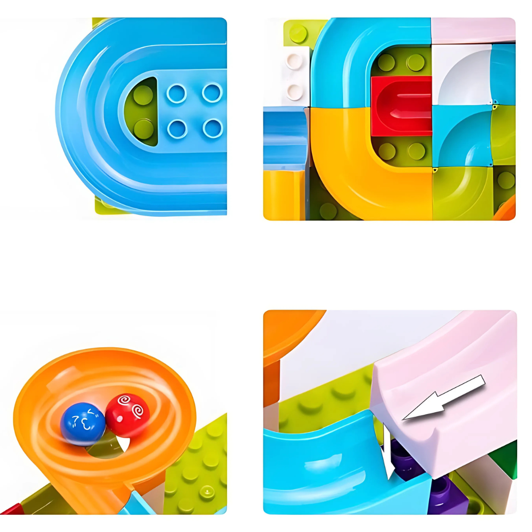 Children's toy marble run construction set for creative play