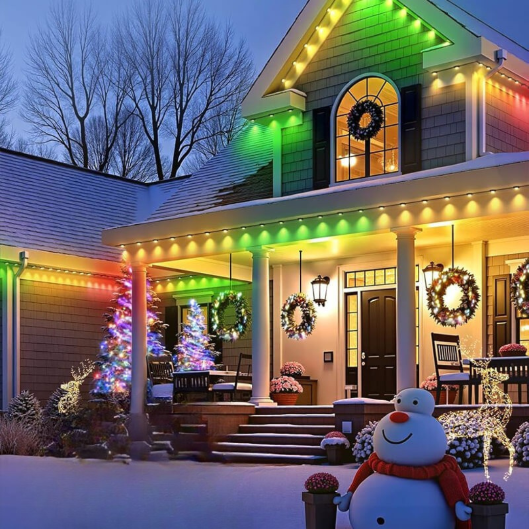 Multicolored Smart LED Christmas Lights for Outdoor Use