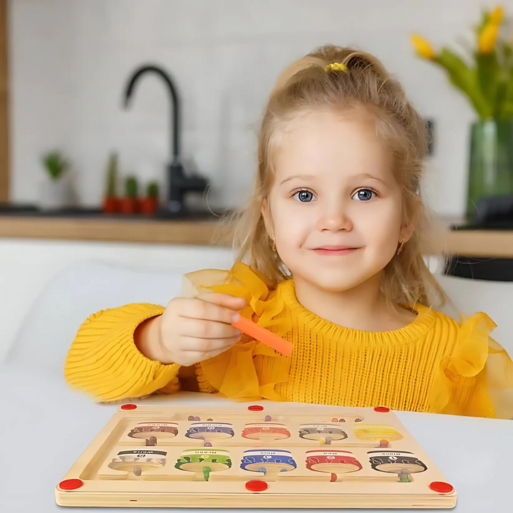 Wooden labyrinth with magnetic pen – educational toy for children