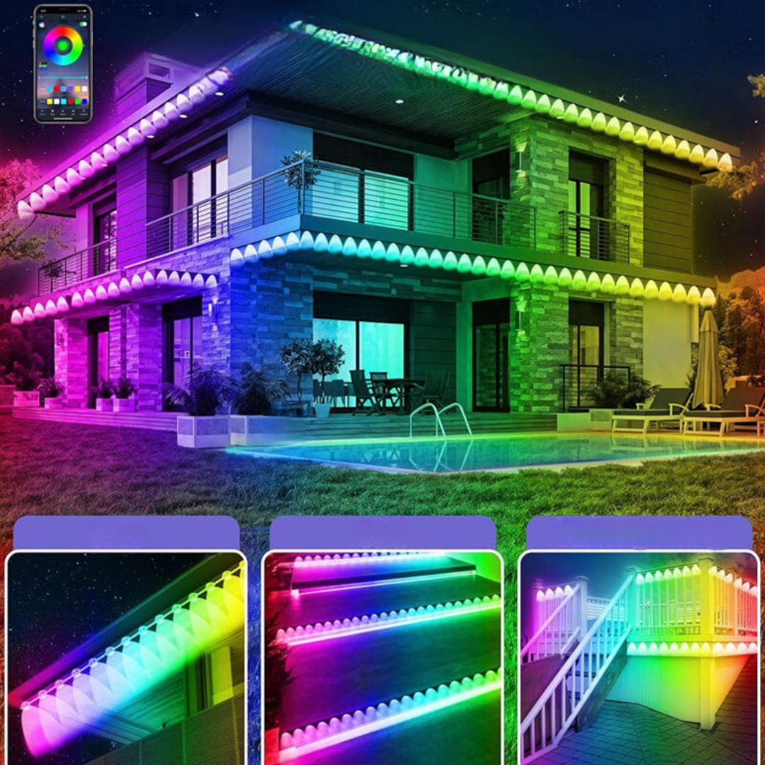 Multicolored Smart LED Christmas Lights for Outdoor Use