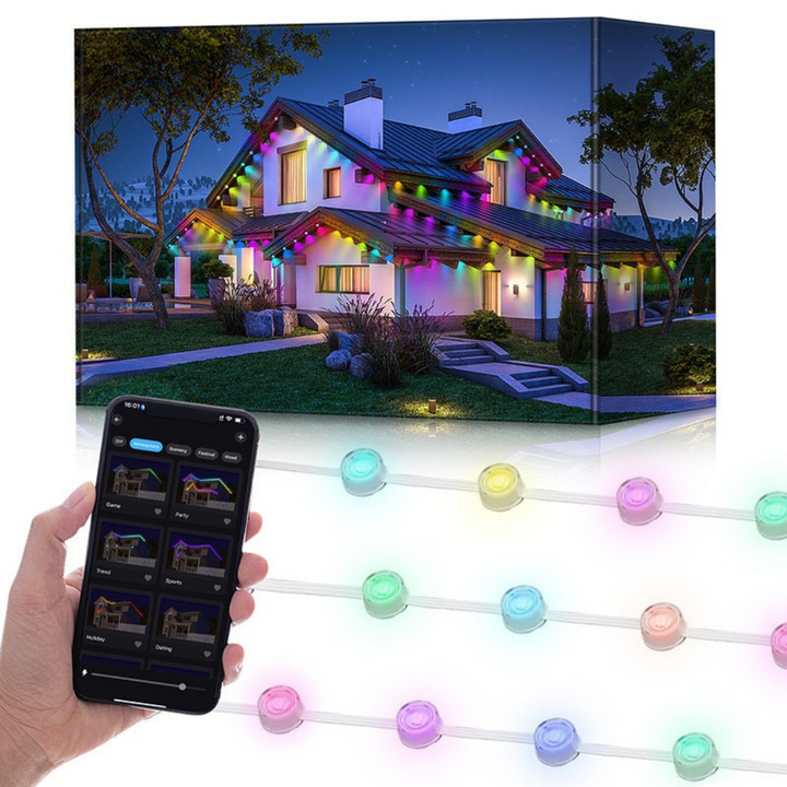 Multicolored Smart LED Christmas Lights for Outdoor Use