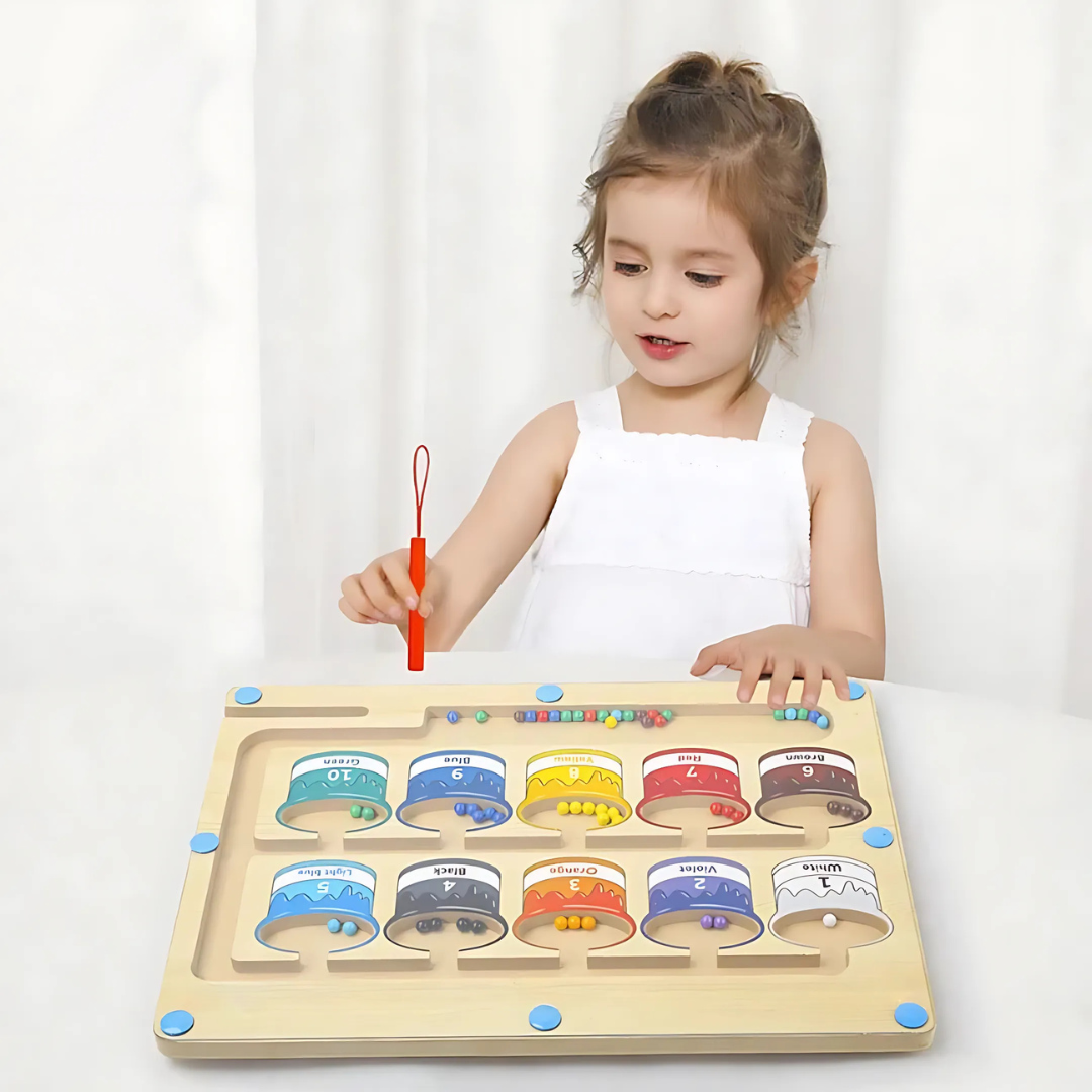 Wooden labyrinth with magnetic pen – educational toy for children