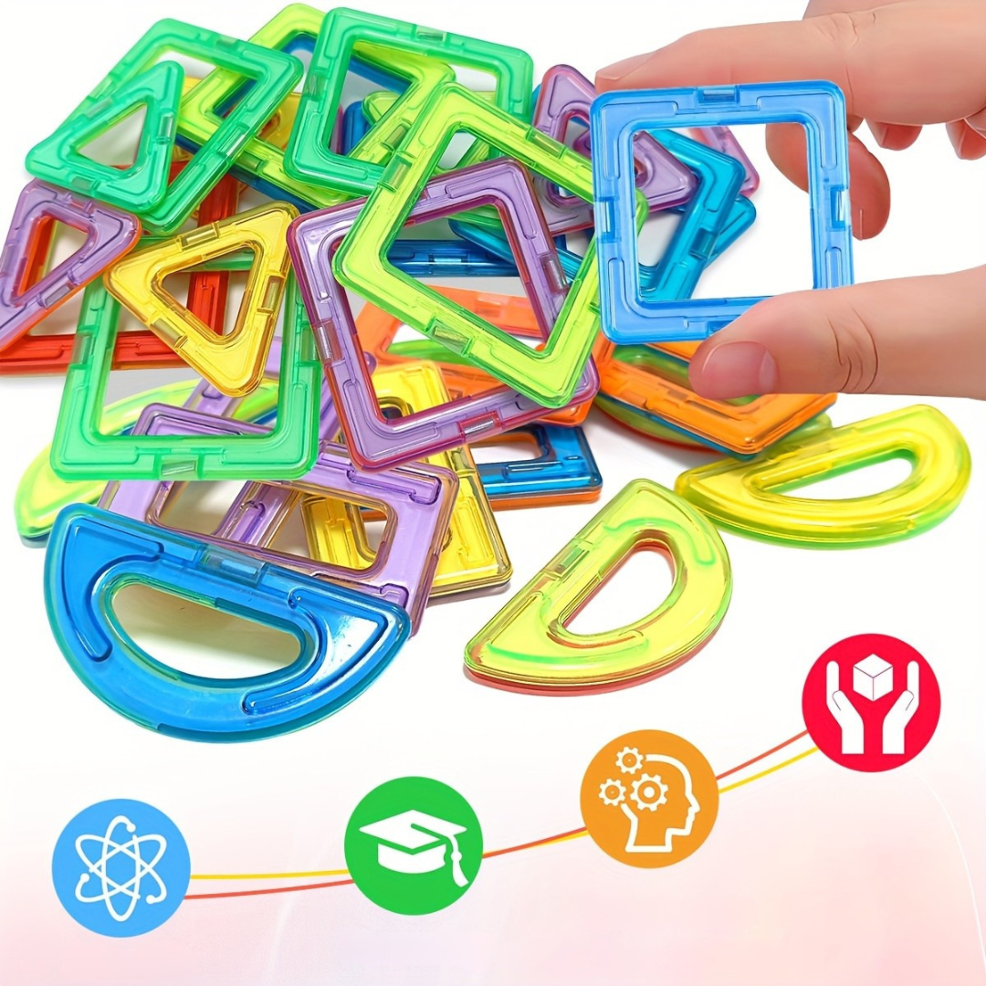 Magnetic building blocks playset for children
