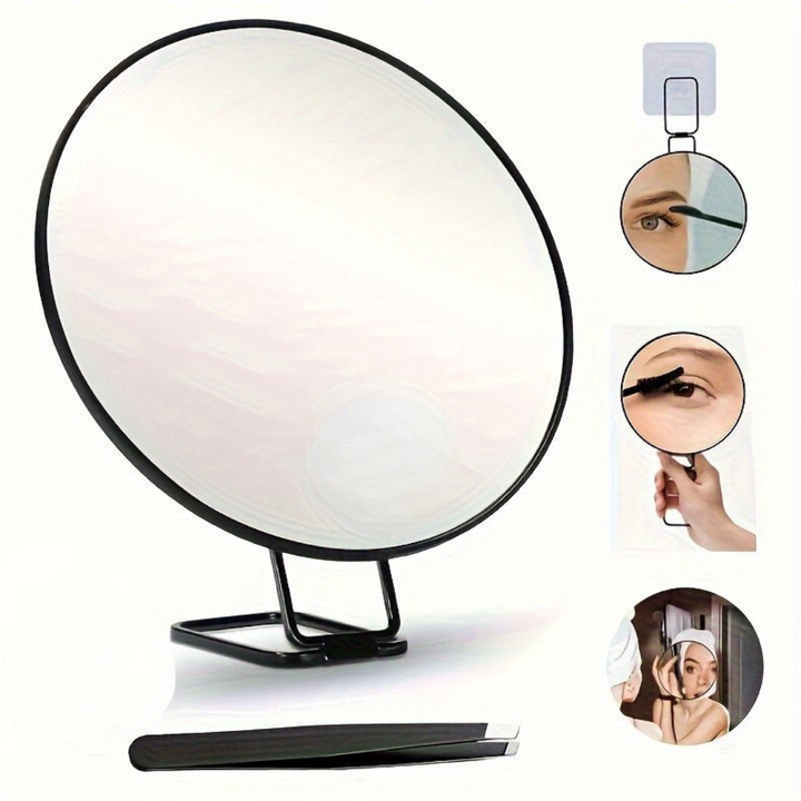 Makeup mirror with 30x magnification and stand