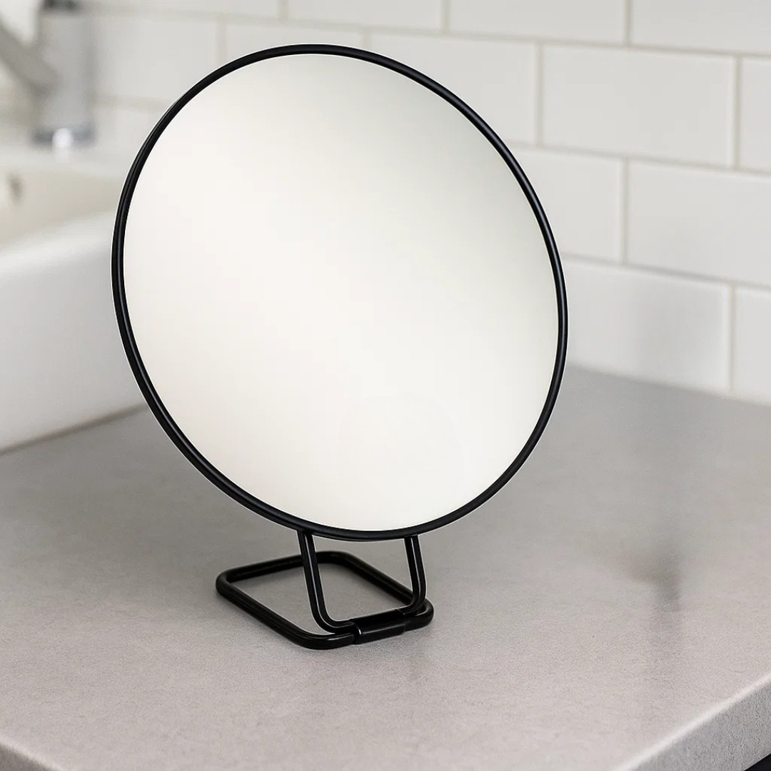Makeup mirror with 30x magnification and stand