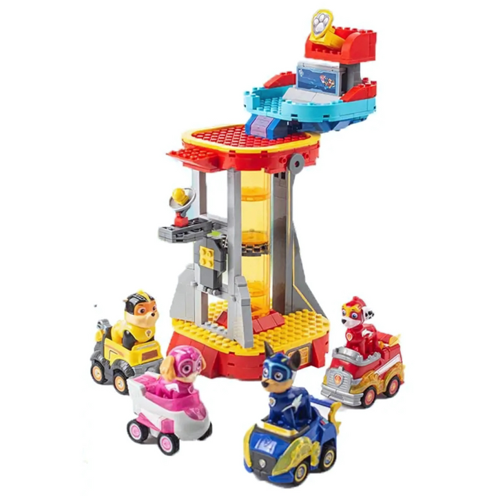 Action Figure Play Tower with Cars and Figures