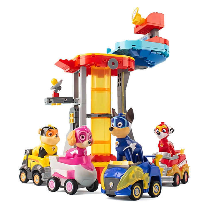Action Figure Play Tower with Cars and Figures