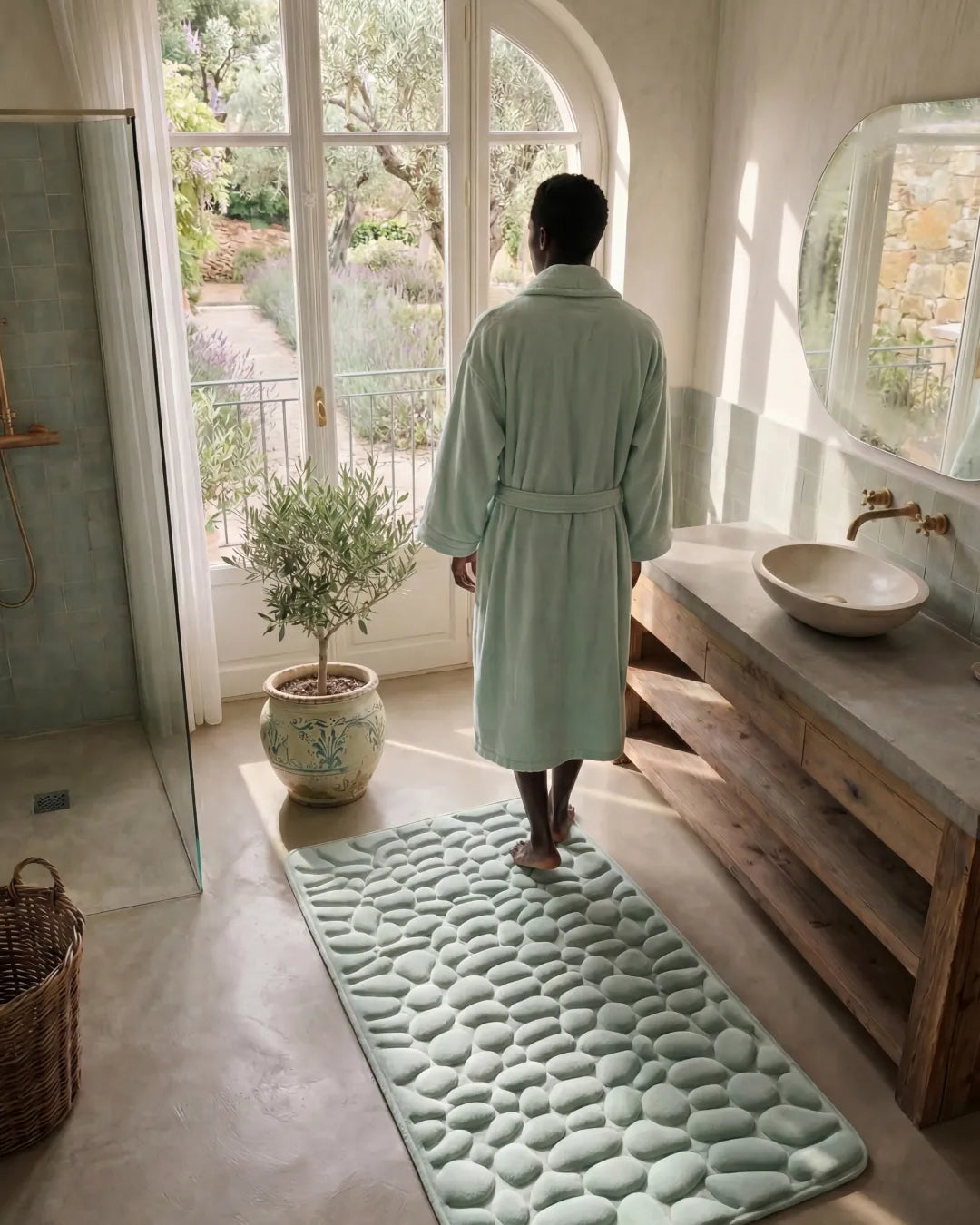 Rutschhemmende Badematte für sicheren Halt im Badezimmer