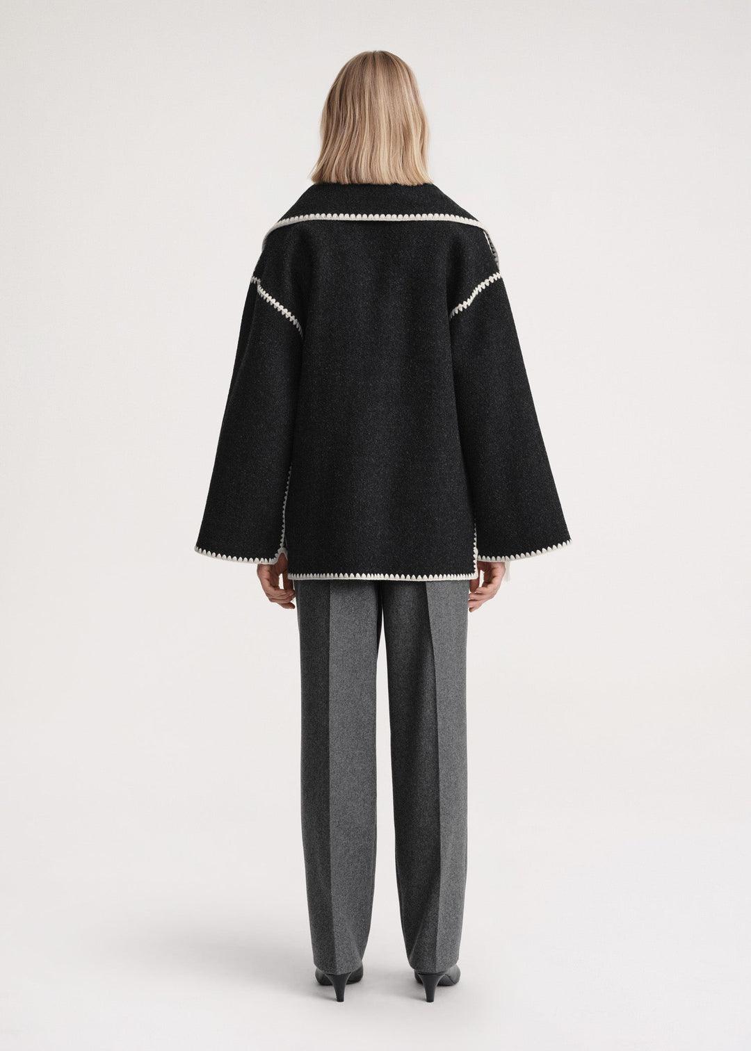 Women's Wrap Coat with Integrated Scarf