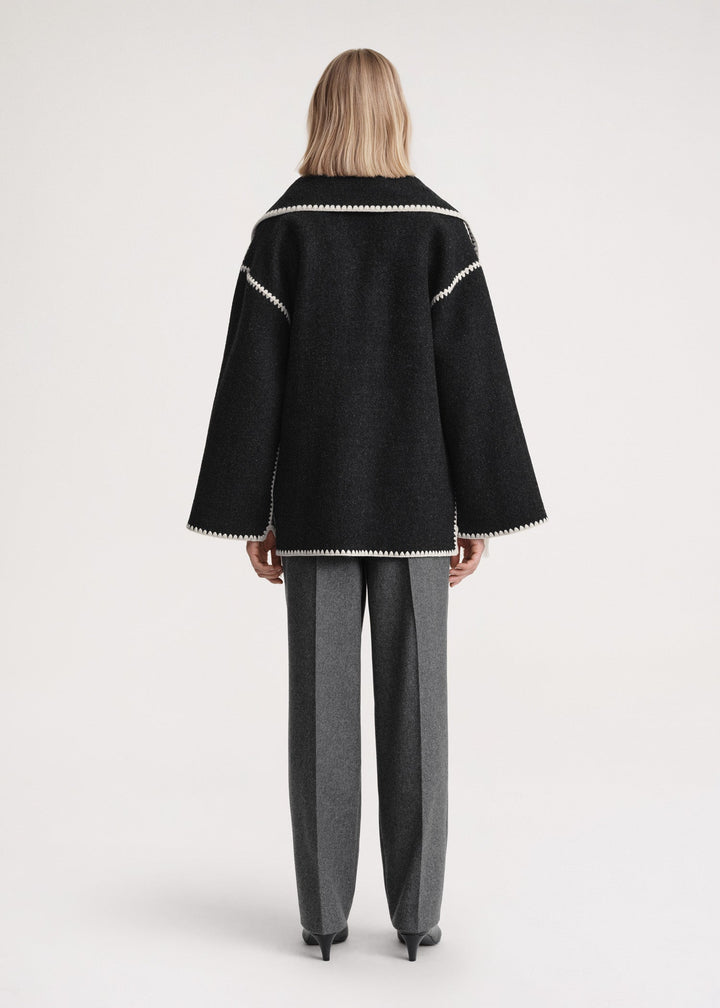 Women's Wrap Coat with Integrated Scarf