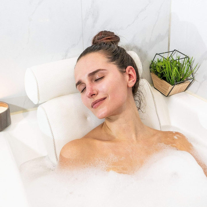 Bathtub pillow – double pillow with suction cups for relaxing baths