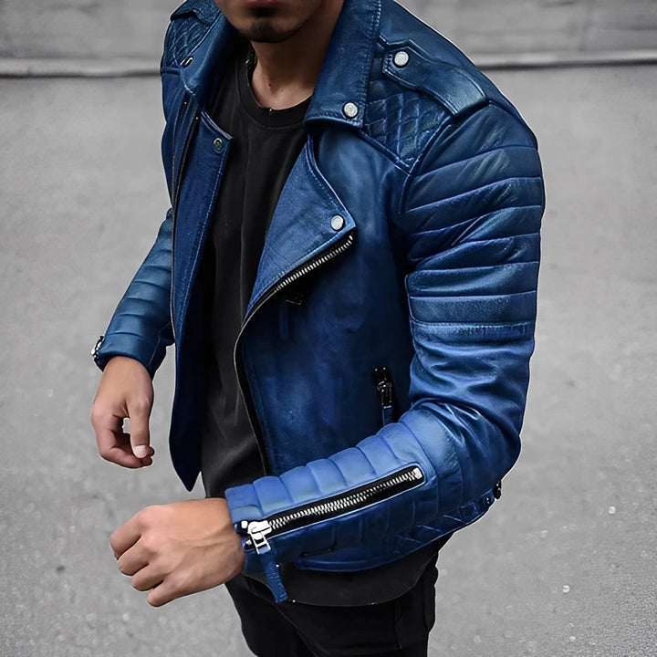 Men's Leather Jacket in Retro Design 