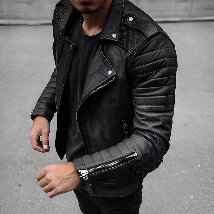 Men's Leather Jacket in Retro Design 