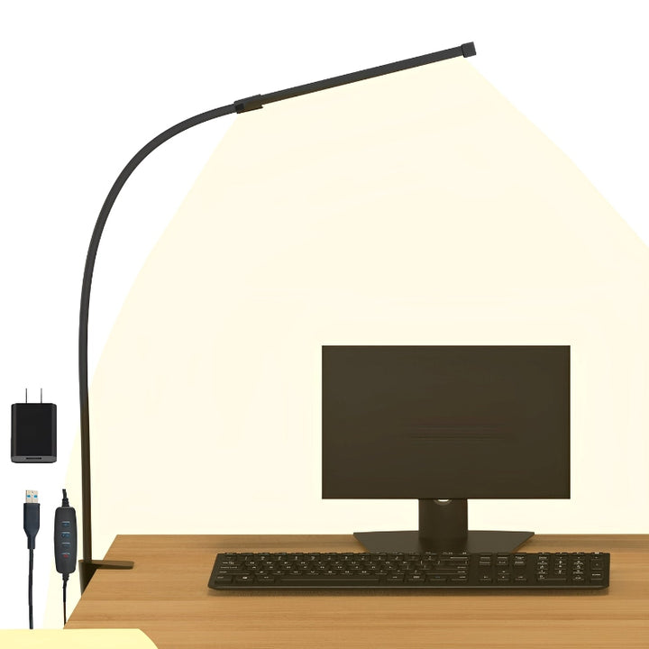 LED reading lamp – Modern table lamp with USB port for desk and home office
