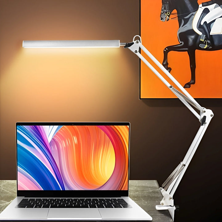 LED Klemmlampe – Faltbare Schreibtischlampe mit USB-Anschluss und flexiblem Arm