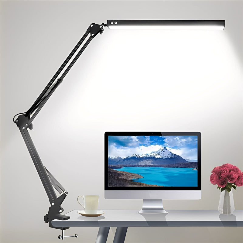 LED Klemmlampe – Faltbare Schreibtischlampe mit USB-Anschluss und flexiblem Arm
