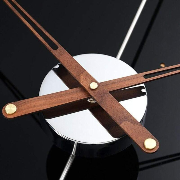 Minimalist metal wall clock – Open design with bronze hands