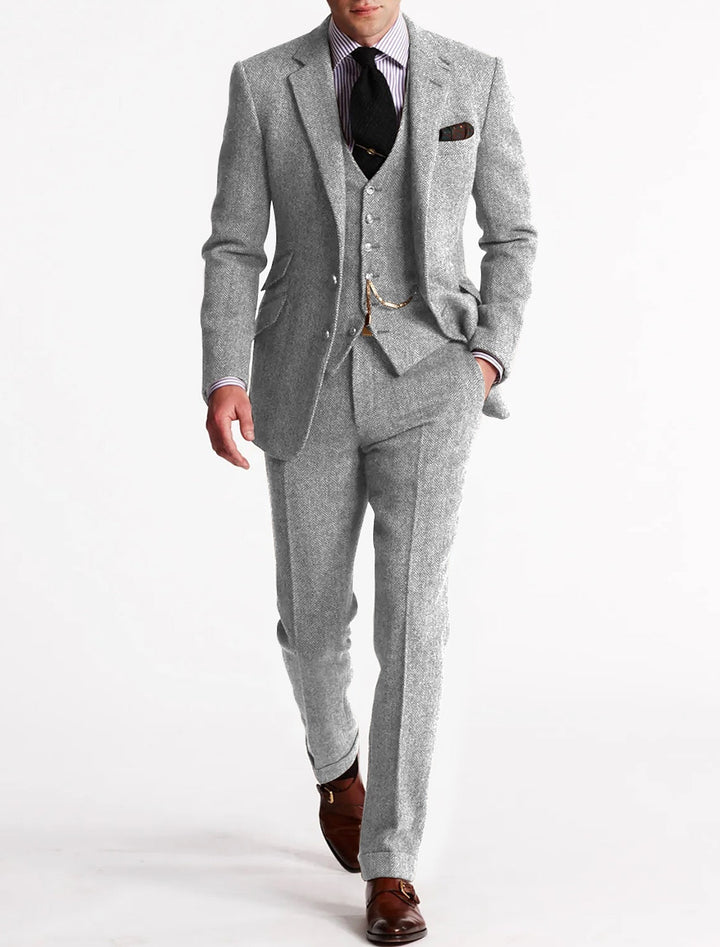 Men's Three-Piece Suit in Vintage Retro Style 