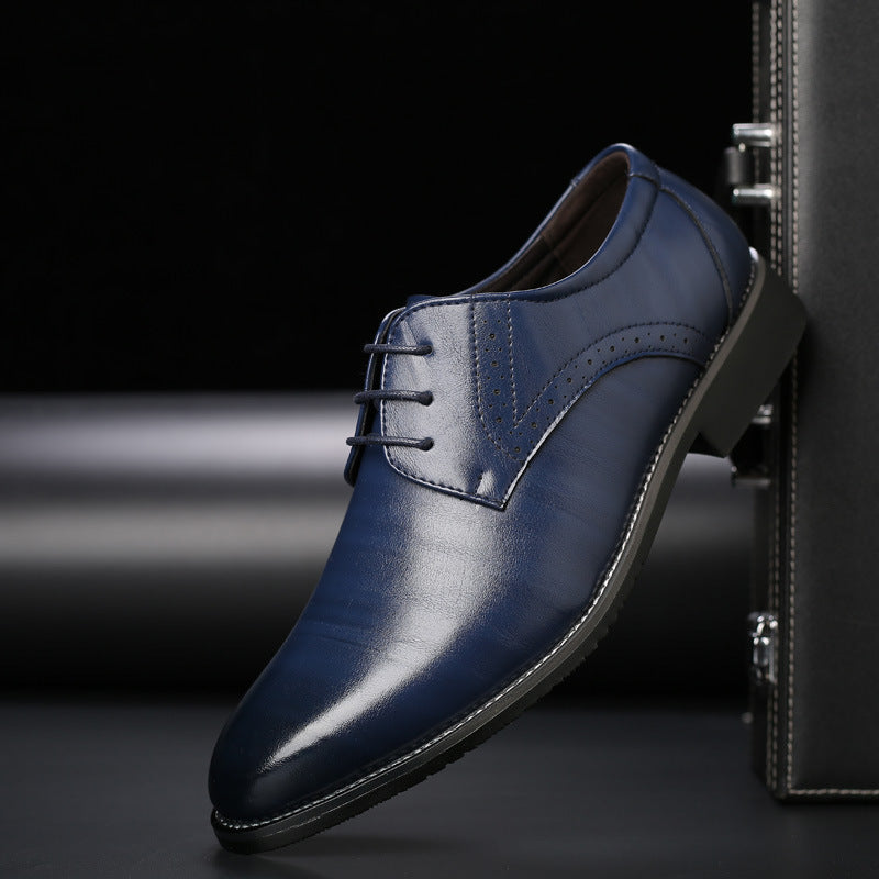 Men's lace-up shoes made of genuine leather with a modern design 