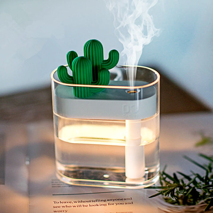 Ultrasonic Humidifier Cactus Design – Compact Diffuser with Timer
