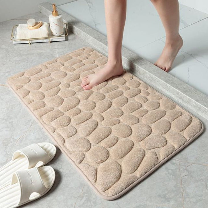 Badematte Memory Foam Mit Kieselstein Design