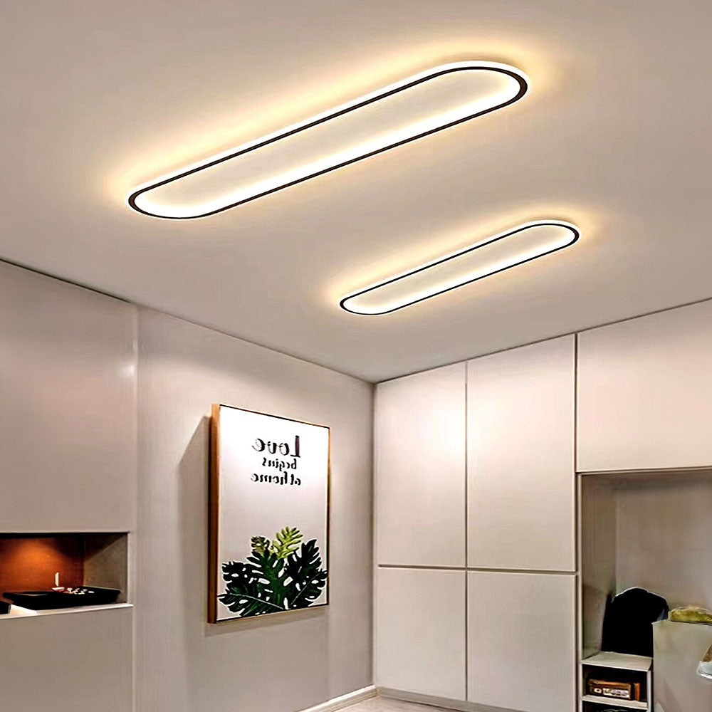 Oval dimmable LED ceiling light with color change – flat &amp; modern
