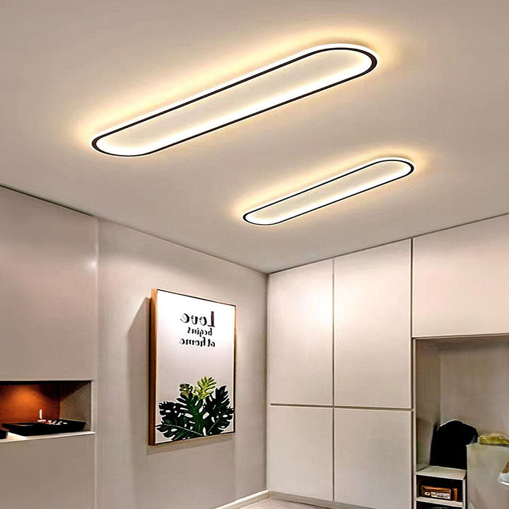 Oval dimmable LED ceiling light with color change – flat &amp; modern
